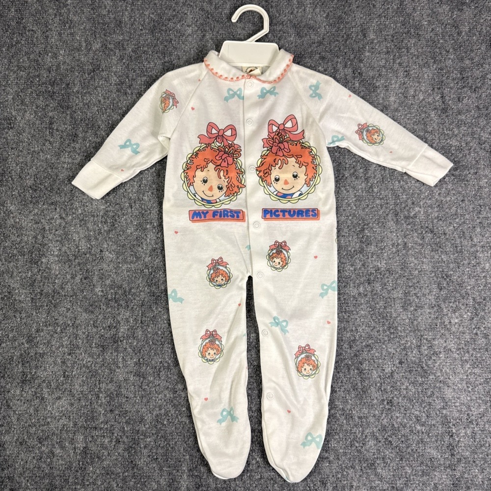Vintage Raggedy Ann Baby Clothes‎ Medium Romper 1 Piece My First Picture 1989